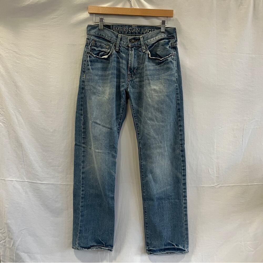 American Eagle Original Straight Denim Jeans Mens Size 28/30 Light Wash Classic